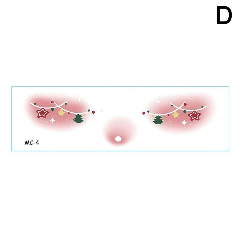 Christmas Makeup Face Stickers, Cute Blush, Prom Decorations, Funny and Creative Temporary Tattoo Stickers, 1pc